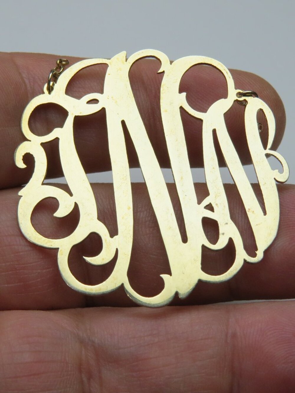 14k Initials  T-N-N Nameplate